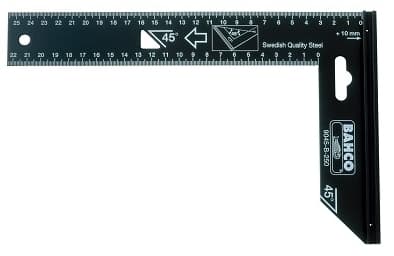 Bahco 9045-B-250, Puusepän suorakulma, Musta, Terästä, cm, mm, 1 mm, 26 cm