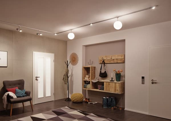 Paulmann 954.79, Skena för spotlight, 1 lampor, LED, 2700 K, 420 LM, Krom