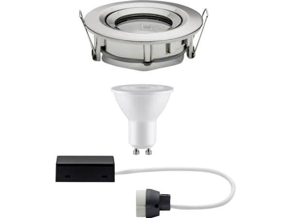 Paulmann 928.99, Nedtryckbar spotlight, GU10, 1 lampor, 2700 K, 460 LM, Metallisk