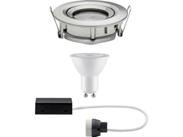 Paulmann 928.99, Nedtryckbar spotlight, GU10, 1 lampor, 2700 K, 460 LM, Metallisk
