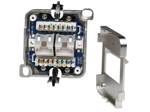 Intellinet 408332, 2 x RJ-45, FTP, 5e, -40 - 80 ° C, Vit, EIA/TIA UL