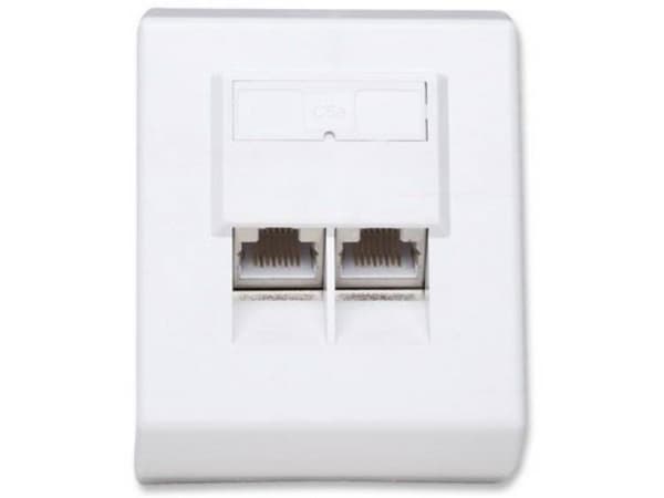 Intellinet 408332, 2 x RJ-45, FTP, 5e, -40 - 80 ° C, Vit, EIA/TIA UL