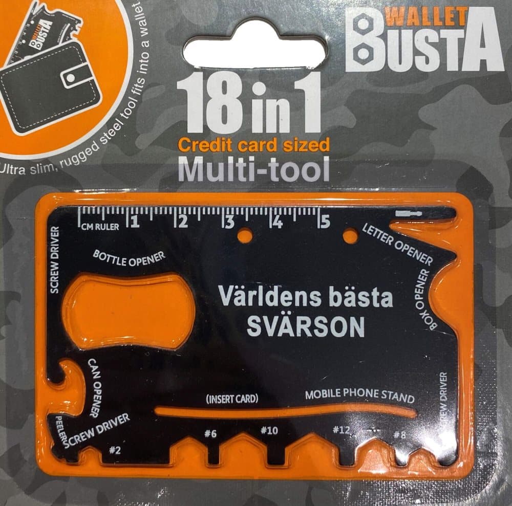 Multitool Multiverktyg VÄRLDENS BÄSTA SVÄRSON kreditkort betalkort