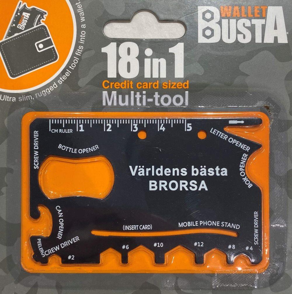 Multitool Multiverktyg VÄRLDENS BÄSTA BRORSA kreditkort betalkort