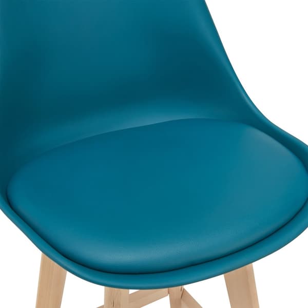 [en.casa] Barstol Lublin set 2-105x48x58cm-bok-PU konstläder-turkos