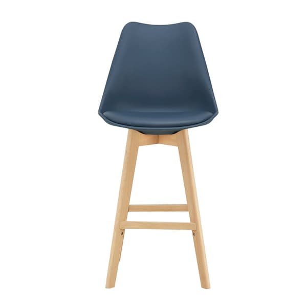 [en.casa] Barstol Lublin set 2-105x48x58cm-bok-PU konstläder-blå