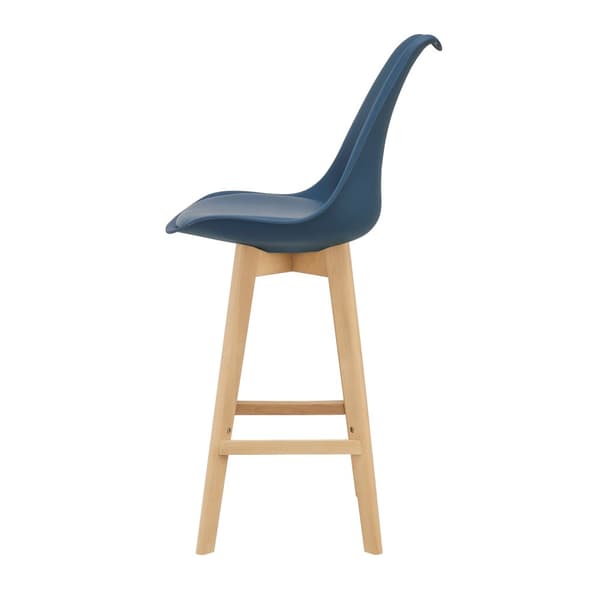 [en.casa] Barstol Lublin set 2-105x48x58cm-bok-PU konstläder-blå