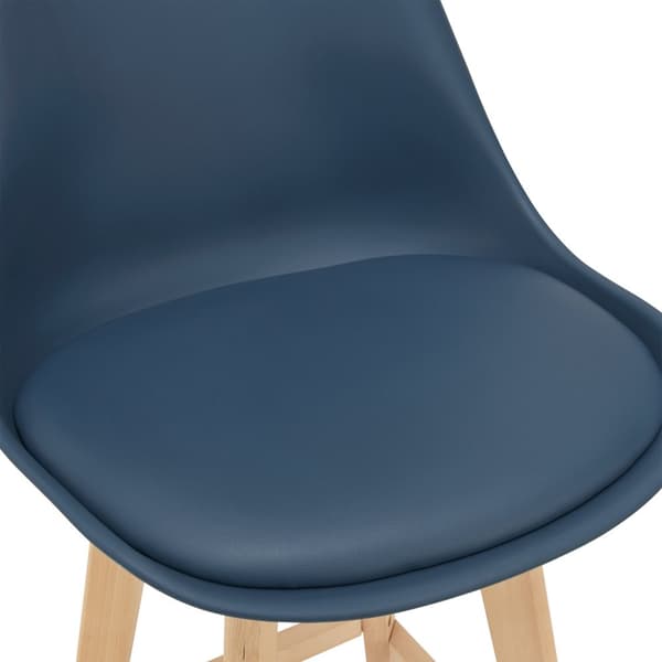 [en.casa] Barstol Lublin set 2-105x48x58cm-bok-PU konstläder-blå