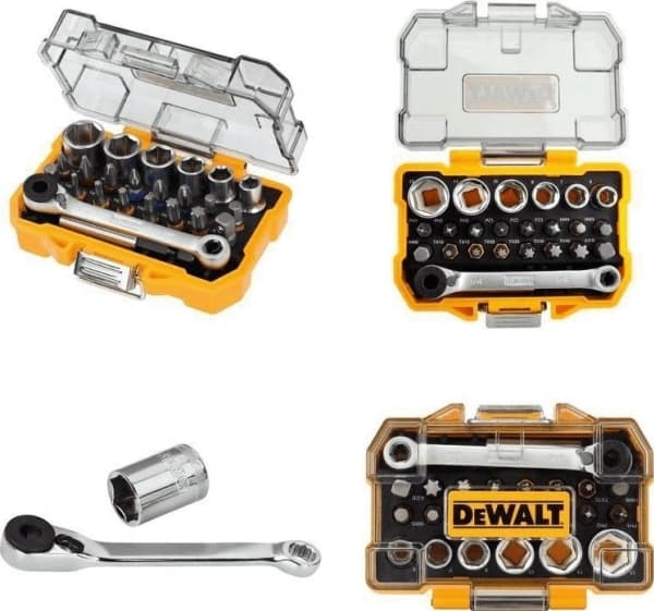DeWALT - Sats med skruvmejselbits och hylsor - 24 delar - torx, phillips, pozidriv, hex - 6 mm, 7 mm, 8 mm, 10 mm, 11 mm, 13 mm - hexagonalt
