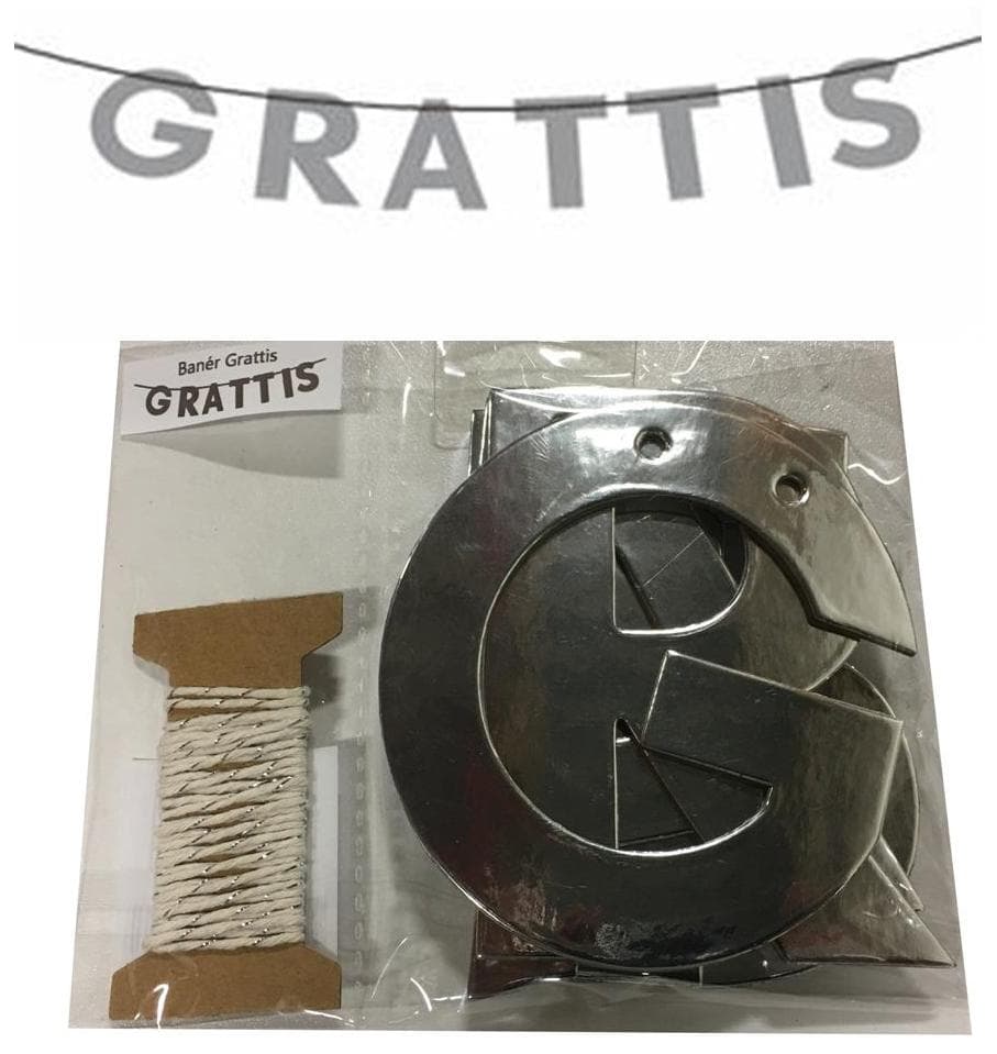 Victoria's Design Tillykke Banner Girlang guld