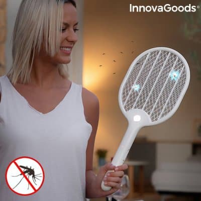 Uppladdningsbart och insektsdödande racket med LED Rackill InnovaGoods