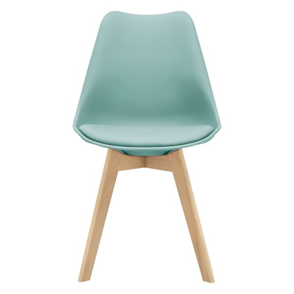 [en.casa] ® Design Spisestol sæt - 2 stk. - 81x49x57cm - kunstlæder betræk - bøgetræ ben - mintfarvet