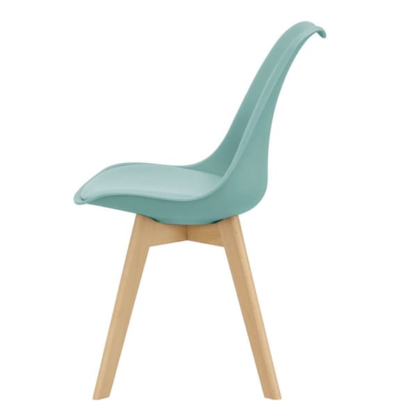[en.casa] ® Design Spisestol sæt - 2 stk. - 81x49x57cm - kunstlæder betræk - bøgetræ ben - mintfarvet