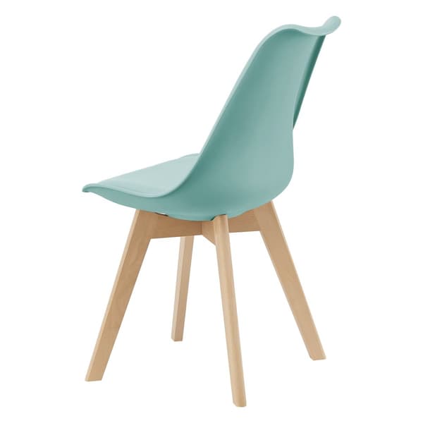 [en.casa] ® Design Spisestol sæt - 2 stk. - 81x49x57cm - kunstlæder betræk - bøgetræ ben - mintfarvet