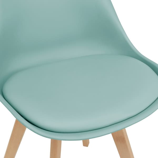 [en.casa] ® Design Spisestol sæt - 2 stk. - 81x49x57cm - kunstlæder betræk - bøgetræ ben - mintfarvet