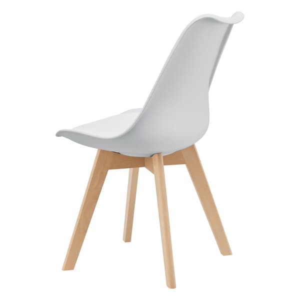 [en.casa] ® Design Spisestol sæt - 2 stk. - 81x49x57cm - kunstlæder betræk - bøgetræ ben - hvid