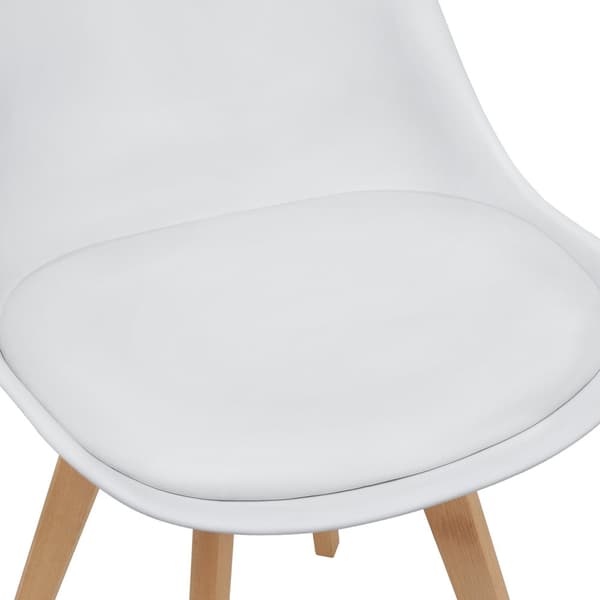 [en.casa] ® Design Spisestol sæt - 2 stk. - 81x49x57cm - kunstlæder betræk - bøgetræ ben - hvid