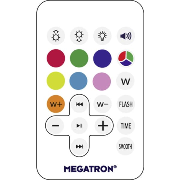 Megatron MT69083 Spika LED-lampa för utomhusbruk, med högtalare 10 W RGBW Vit