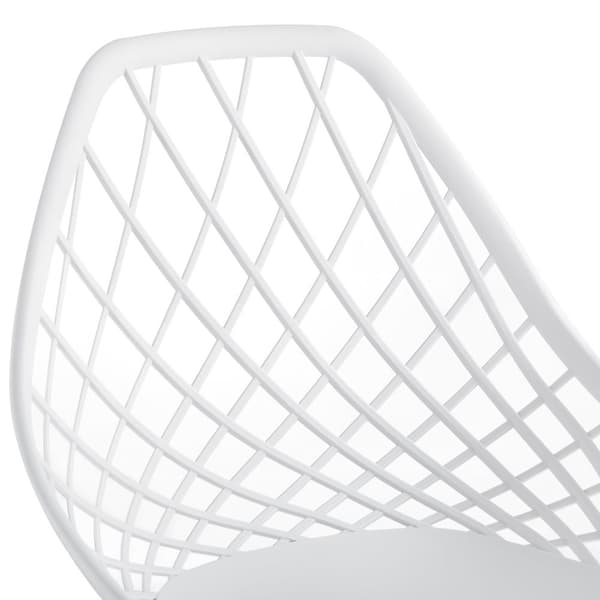 [en.casa]® Design spisestol sæt - 2 stk. - plastik/metal - bøgetræ imitation - 83x48x58cm - hvid