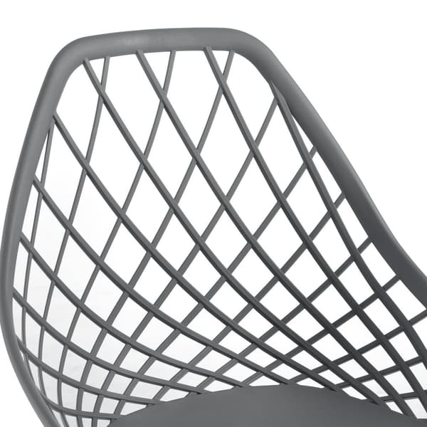 [en.casa]® Stol Cham-set 2-83x48cm-sitshöjd:45cm-metall-plast-träimitation-grå
