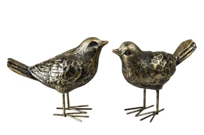 FINTINNE Fuglbrunt / guldmetal 13,5 cm