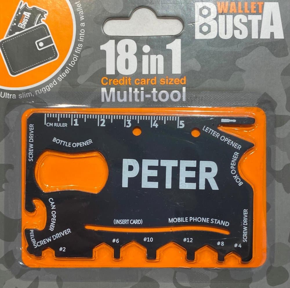 Multitool Multiverktyg PETER kreditkort betalkort