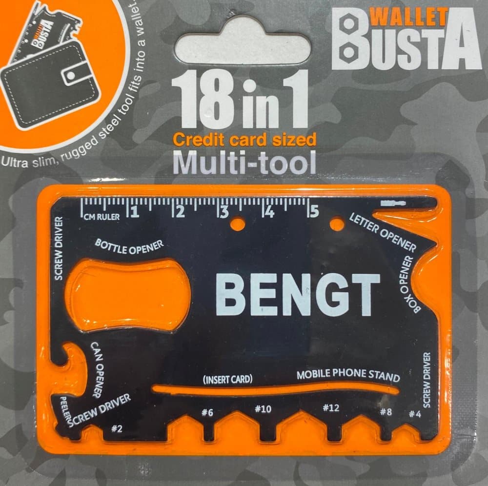 Multitool Multiverktyg BENGT kreditkort betalkort