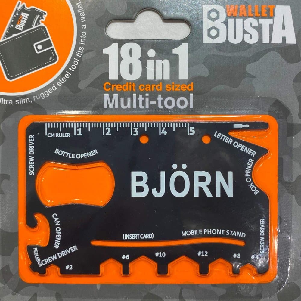 Multitool Multiverktyg BJÖRN kreditkort betalkort