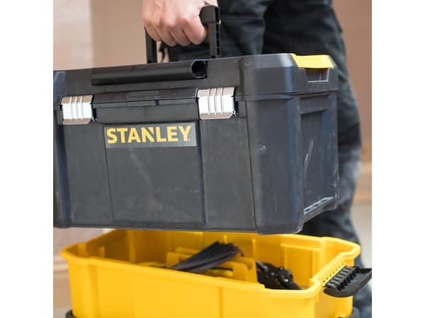 Stanley Essential, Hård verktygsväska, Plast, Grå, Gul, Gångjärn, 475 mm, 285 mm