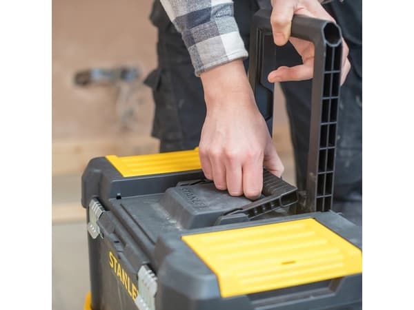 Stanley Essential, Hård verktygsväska, Plast, Grå, Gul, Gångjärn, 475 mm, 285 mm