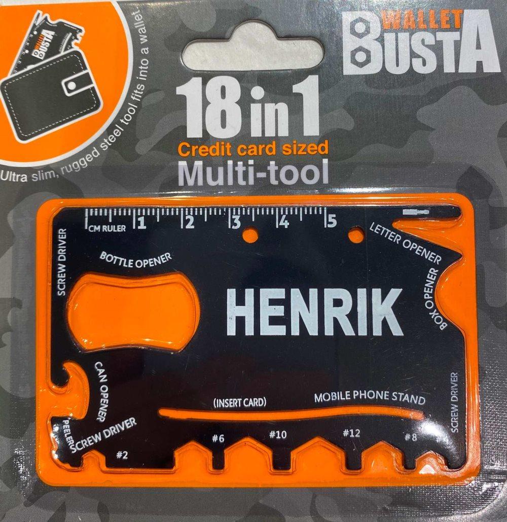 Multitool Multiverktyg HENRIK kreditkort betalkort