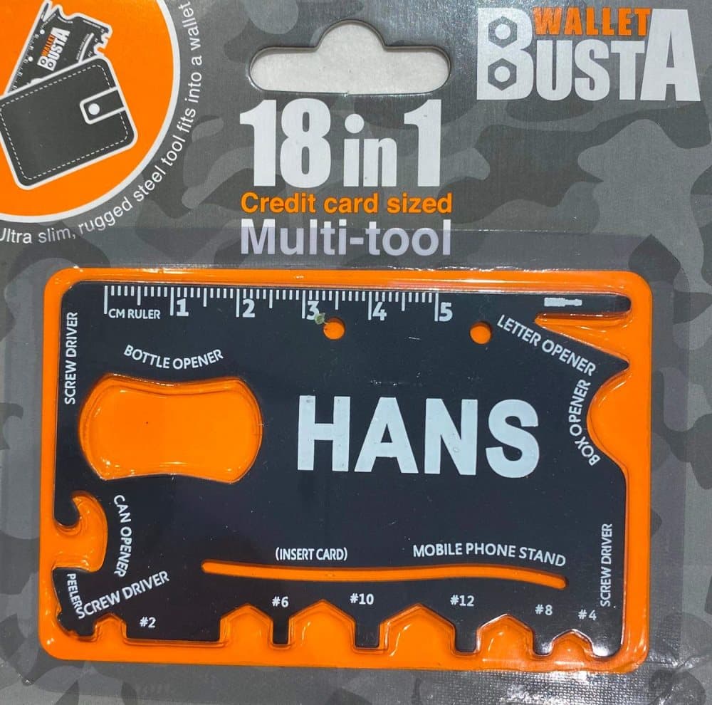 Multitool Multiverktyg HANS kreditkort betalkort