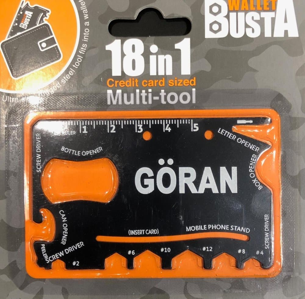 Multitool Multiverktyg GÖRAN kreditkort betalkort