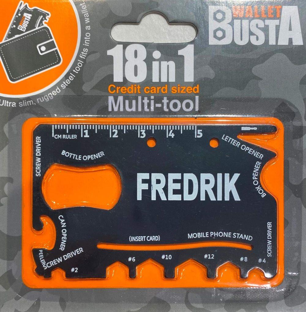 Multitool Multiverktyg FREDRIK kreditkort betalkort