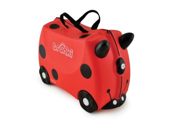 Trunki Harley Ladybird, Rejsetaske, Rød, Lille, Plast, 4 hjul, Rullehjul