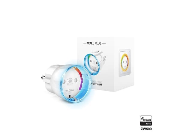 Fibaro Wall Plug Type E - Smart kontakt - trådlös - Z-Wave Plus - 868.42 MHz, 908.4 MHz, 916 MHz, 921.4 MHz, 869 MHz, 919.8 MHz, 869.85 MHz