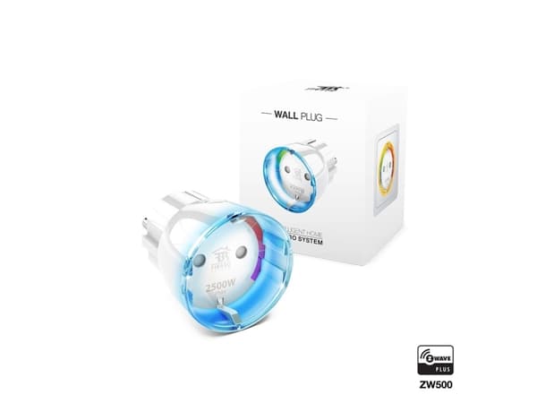 Fibaro Wall Plug Type E - Smart kontakt - trådlös - Z-Wave Plus - 868.42 MHz, 908.4 MHz, 916 MHz, 921.4 MHz, 869 MHz, 919.8 MHz, 869.85 MHz