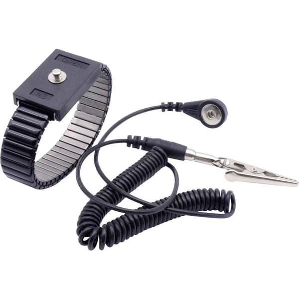 Quadrios ESD-handledsband Svart Tryckknapp 4 mm