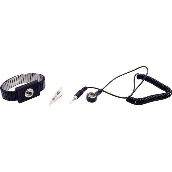 Quadrios ESD-handledsband Svart Tryckknapp 10 mm