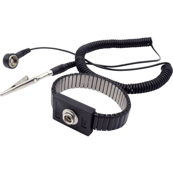 Quadrios ESD-handledsband Svart Tryckknapp 10 mm