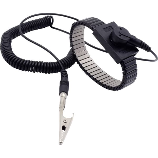 Quadrios ESD-handledsband Svart Tryckknapp 10 mm