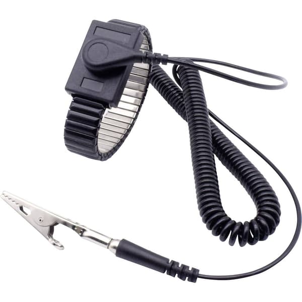 Quadrios ESD-handledsband Svart Tryckknapp 4 mm