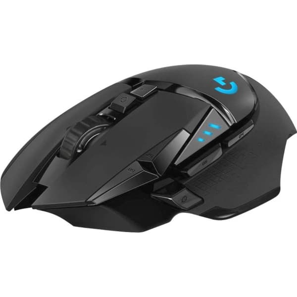 Logitech G502 Lightspeed Gaming-mus Trådlös Optisk Svart 11 Knappar 16000 dpi Upplyst, Viktreduktion, Integrerat profil