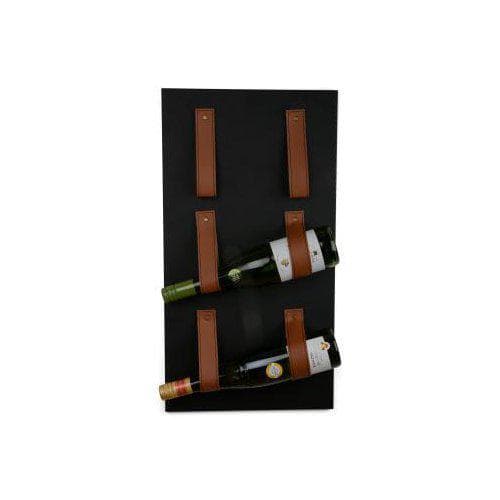 Viiniteline Wall Metal musta 3 pulloa