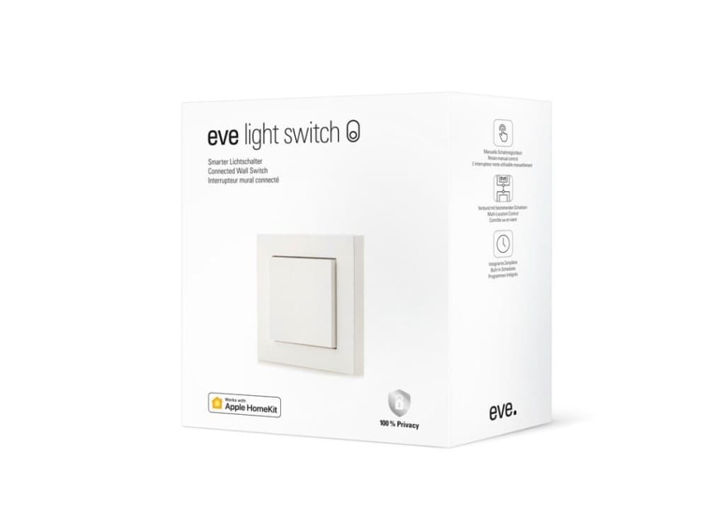 EVE - Light Switch Connected Wall Switch HomeKit (SE/NO standard compatible)