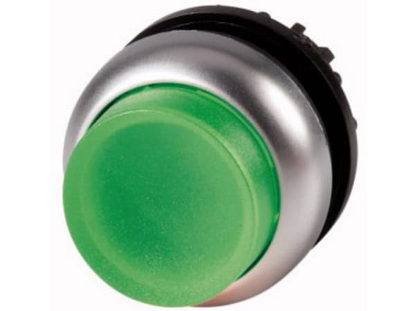 Eaton M22-DLH-G, Tryckknappsbrytare, Svart, Grön, Metallisk, IP66, IP67, IP69, 29,7 mm, 29,7 mm, -25 - 70 ° C