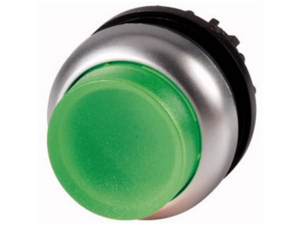 Eaton M22-DLH-G, Tryckknappsbrytare, Svart, Grön, Metallisk, IP66, IP67, IP69, 29,7 mm, 29,7 mm, -25 - 70 ° C
