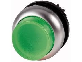 Eaton M22-DLH-G, Tryckknappsbrytare, Svart, Grön, Metallisk, IP66, IP67, IP69, 29,7 mm, 29,7 mm, -25 - 70 ° C
