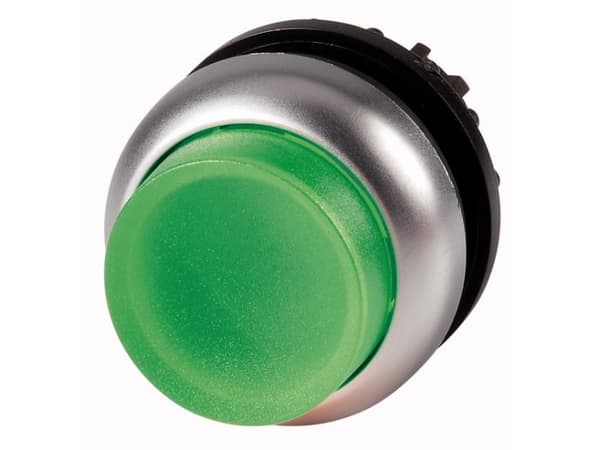 Eaton M22-DLH-G, Tryckknappsbrytare, Svart, Grön, Metallisk, IP66, IP67, IP69, 29,7 mm, 29,7 mm, -25 - 70 ° C
