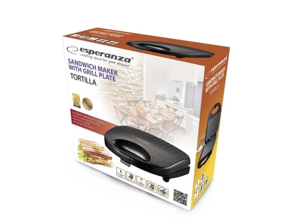 Esperanza TORTILLA - Grill / sandwich-maskin - 1 kW